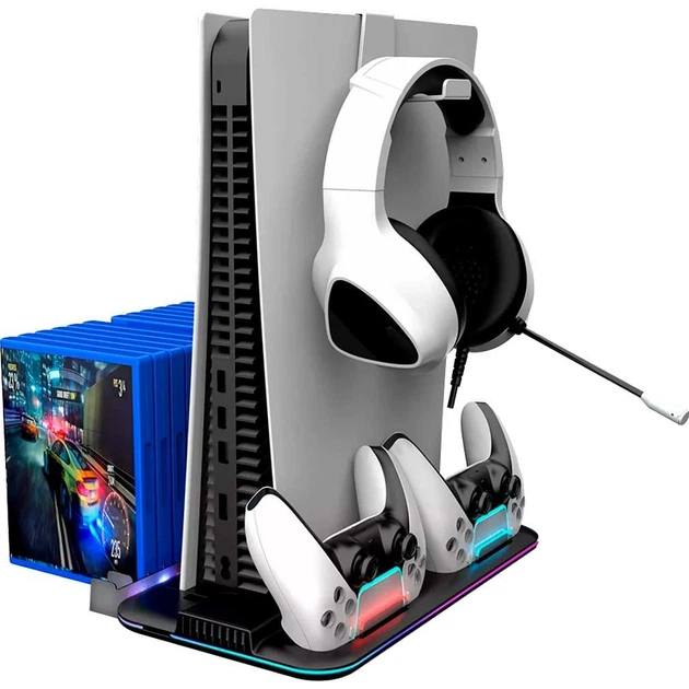 Подставка CANYON cooling stand CS-51 RGB для PS5 Slim/DE Charge Black - изображение 4