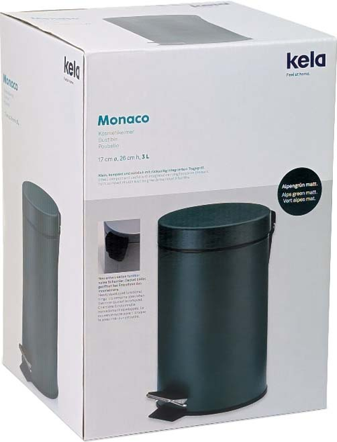 Kosz na śmieci KELA Monaco 3 l Ciemnozielony (4025457242953) - obraz 2
