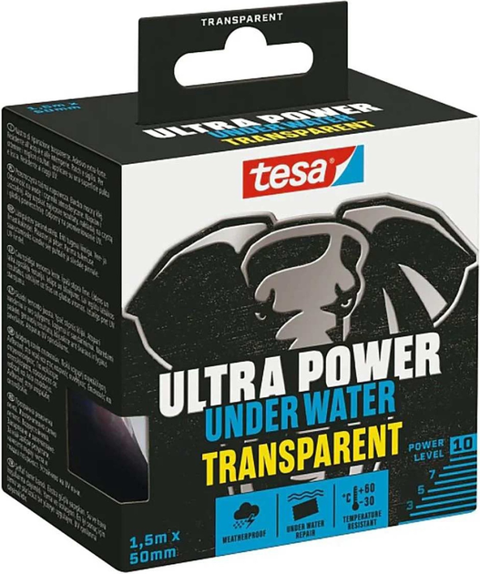 Taśma naprawcza TESA Ultra Power wodoodporna 1.5 m x 50 mm Przezroczysta (4063565316357) - obraz 2