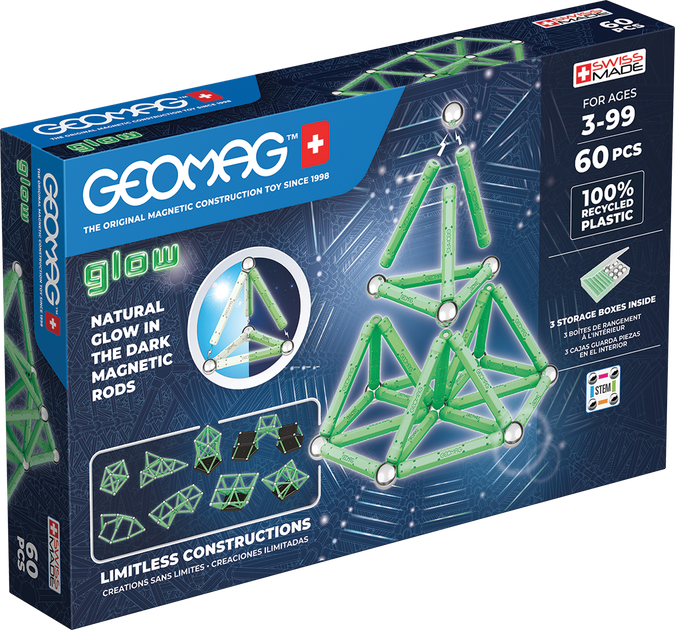 Конструктор детский магнитный Geomag 60 деталей - Фото 1 Конструктор детский магнитный Geomag 60 деталей - изображение 1