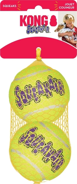 Іграшка KONG AirDog SqueakAir Ball повітряний тенісний м'яч для собак для собак середніх і великих порід, L 2 шт (35585775555) - зображення 2