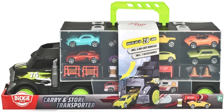 Zestaw do zabawy Dickie Toys Laweta z uchwytem + 4 autka + 7 akcesoriów Długość 43 cm (3747007) (4006333074363) - obraz 2