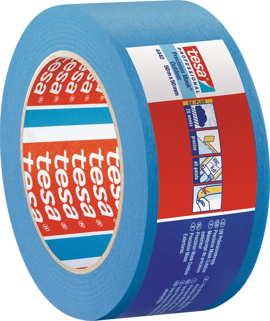 Taśma malarska TESA Precision Mask Outdoor 26 Weeks 50 m x 50 mm Niebieska (4042448361455) - obraz 2