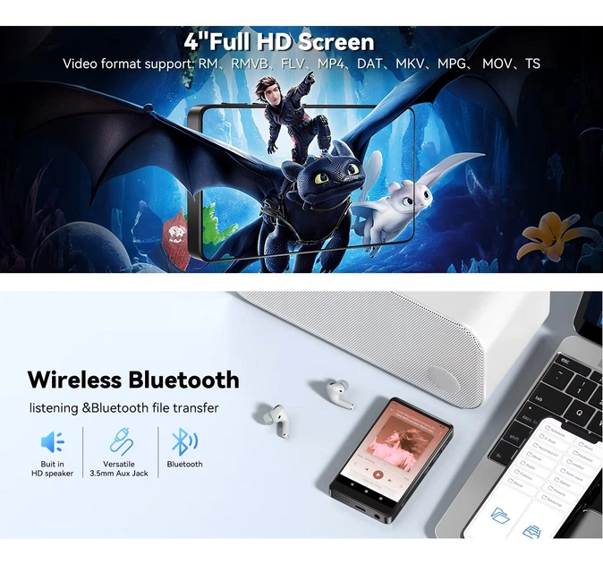 MP3 MP4 плеер Ruizu D65 Hi-Fi 64Gb 4.0" Bluetooth Wi-Fi Android - Фото 9 MP3 MP4 плеер Ruizu D65 Hi-Fi 64Gb 4.0" Bluetooth Wi-Fi Android - изображение 9