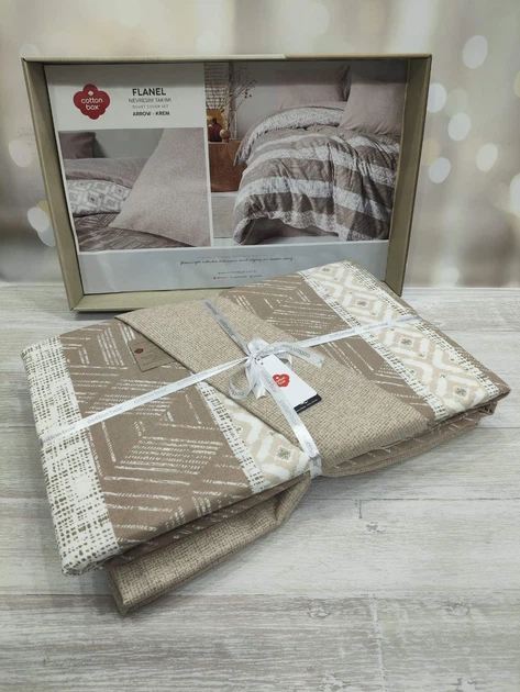 Фланелевое постельное белье Cotton Box Flanel Arrow Krem евро - Фото 3 Фланелевое постельное белье Cotton Box Flanel Arrow Krem евро - изображение 3