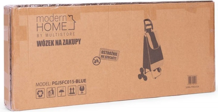 Wózek na zakupy ModernHome by Multistore 25 litrów na 6 kółkach Niebieski (5905817001965) (955555912696547) - Outlet - obraz 8