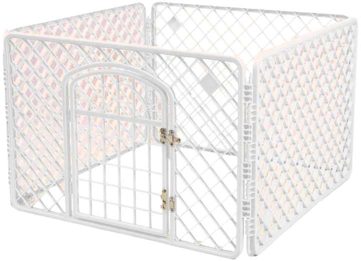 Складаний манеж для собак LEAN Toys з надійними дверцятами 90 x 60 x 60 см Білий (5905991033561) (955555912285531) - Уцінка - зображення 1
