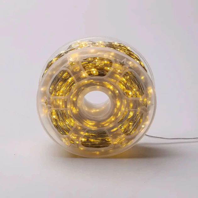 Светодиодная гирлянда-нить Роса 200 метров 2000 LED теплый желтый свет прозрачная проволока гирлянда капля росы с пультом 8 режимо - Фото 8 Светодиодная гирлянда-нить Роса 200 метров 2000 LED теплый желтый свет прозрачная проволока гирлянда капля росы с пультом 8 режимо - изображение 8