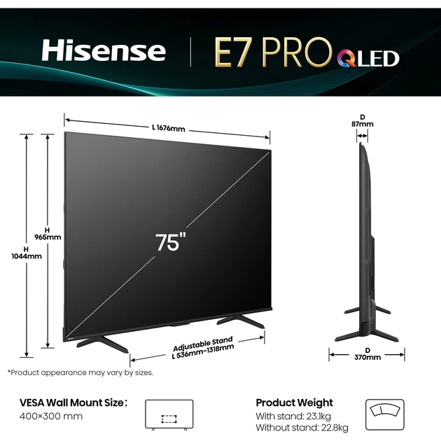 Телевизор Hisense 75E7Q Pro 75" QLED 4K (20015894) EU [151012] - изображение 8