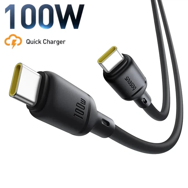Кабель Baseus Silky Series Fast Charging Type-C to Type-C 100W (1m) black - изображение 2