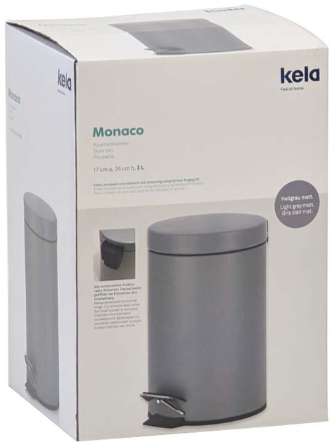 Kosz na śmieci KELA Monaco 3 l Jasnoszary (4025457218866) - obraz 2
