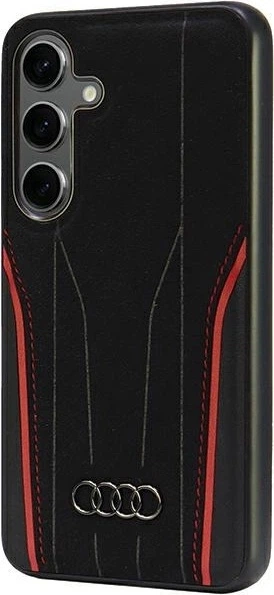 Etui Audi Genuine Leather MagSafe do Samsung Galaxy S24 (S921) Black-Red (AU-TPUPCS24-R8/D3-RD) - obraz 2