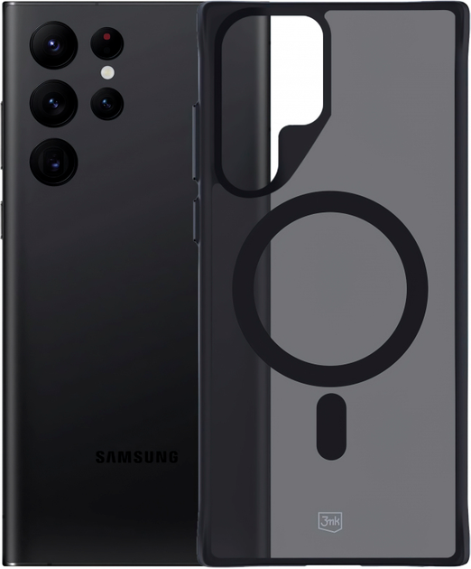 Etui plecki 3MK Smoke Mag do Samsung Galaxy S22 Ultra Black (5903108563482) - obraz 2