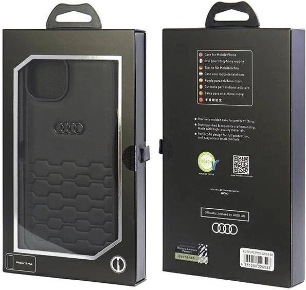 Etui Audi GT Synthetic Leather do Apple iPhone 15 Plus/14 Plus Black (AU-TPUPCIP15M-GT/D2-BK) - obraz 4