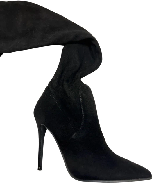 Muszkieterki damskie zamszowe Steve Madden Dominique Boot SM11000128-001 37 23 cm Czarne (8719484526242) (955555901866010) - Outlet - obraz 2