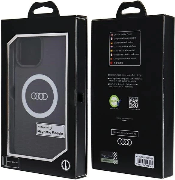 Etui Audi IML Big Logo MagSafe do Apple iPhone 13 Pro Max Black (AU-IMLMIP13PM-Q5/D2-BK) - obraz 7