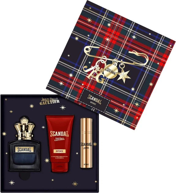 Zestaw prezentowy męski Jean Paul Gaultier Scandal Intense Woda perfumowana 100 ml + Woda perfumowana 10 ml + Żel pod prysznic 75 ml (8435415113243) - obraz 2