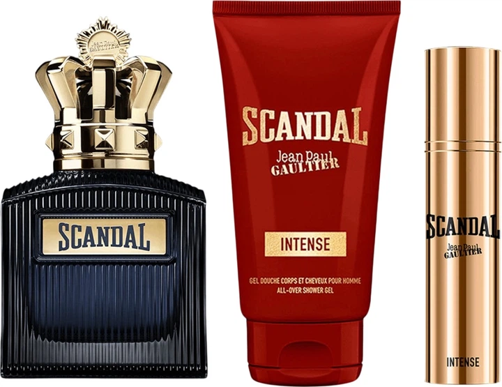 Zestaw prezentowy męski Jean Paul Gaultier Scandal Intense Woda perfumowana 100 ml + Woda perfumowana 10 ml + Żel pod prysznic 75 ml (8435415113243) - obraz 3