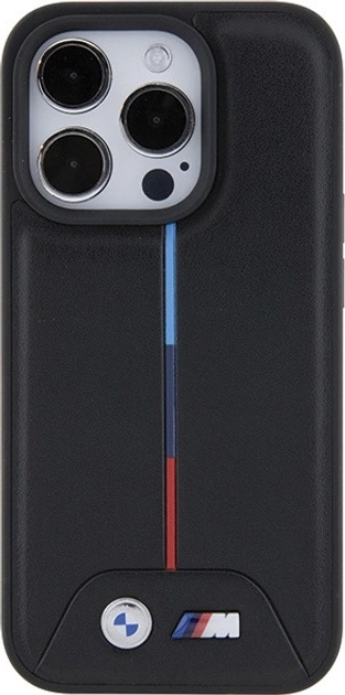 Панель BMW Quilted Tricolor для Apple iPhone 15 Pro Black (BMHCP15L22PVTK) - зображення 3