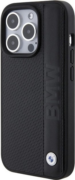 Панель BMW Leather Textured & Stripe для Apple iPhone 15 Pro Black (BMHCP15L22RDPK) - зображення 2