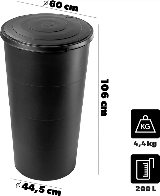 Zbiornik na deszczówkę Kadax Casello 200L Antracytowy - obraz 2