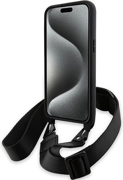 Панель BMW M Edition Carbon Tricolor Lines & Strap для Apple iPhone 15 Pro Black (BMHCP15L23PSVTK) - зображення 4