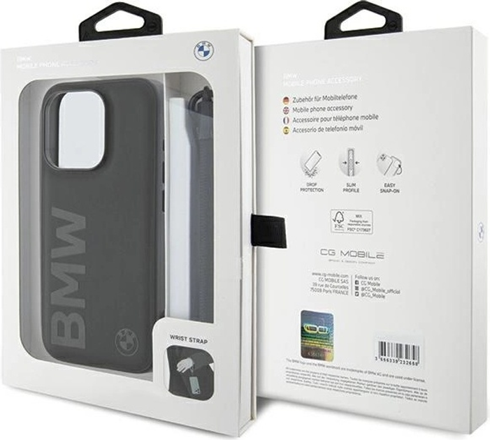 Панель BMW Signature Leather Wordmark Cord для Apple iPhone 15 Pro Black (BMHCP15L23RMRLK) - зображення 7