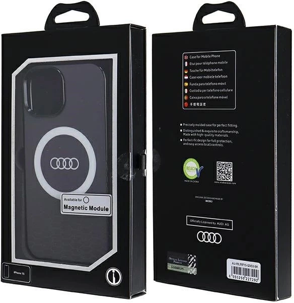 Etui Audi IML Big Logo MagSafe do Apple iPhone 15/14/13 Black (AU-IMLMIP15-Q5/D2-BK) - obraz 7