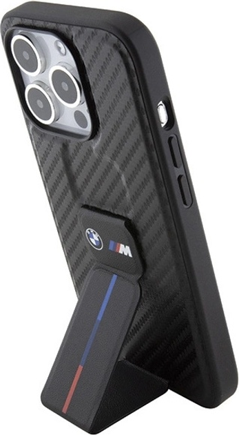 Панель BMW Grip Stand Smooth & Carbon для Apple iPhone 15 Pro Black (BMHCP15LGSPCCK) - зображення 2