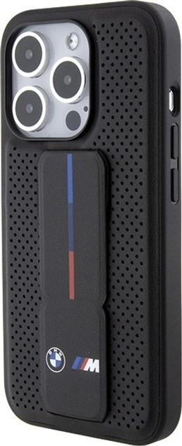 Панель BMW Grip Stand Smooth & Perforated для Apple iPhone 15 Pro Black (BMHCP15LGSPPRK) - зображення 3
