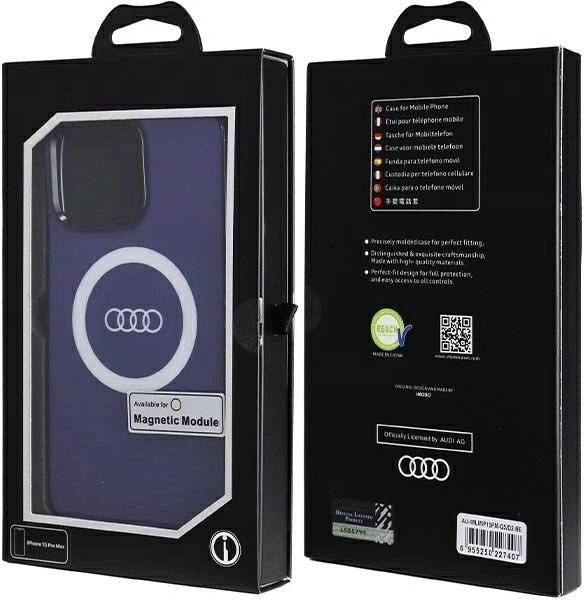 Панель Audi IML Big Logo MagSafe для Apple iPhone 15 Pro Max Navy Blue (AU-IMLMIP15PM-Q5/D2-BE) - зображення 7