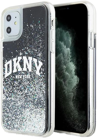 Etui DKNY Liquid Glitter Big Logo do Apple iPhone Xr/11 Black (3666339270650) - obraz 1