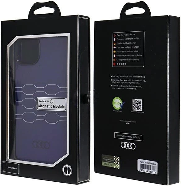 Etui Audi IML MagSafe do Apple iPhone 15 Plus/14 Plus Navy Blue (AU-IMLMIP15M-A6/D3-BE) - obraz 7