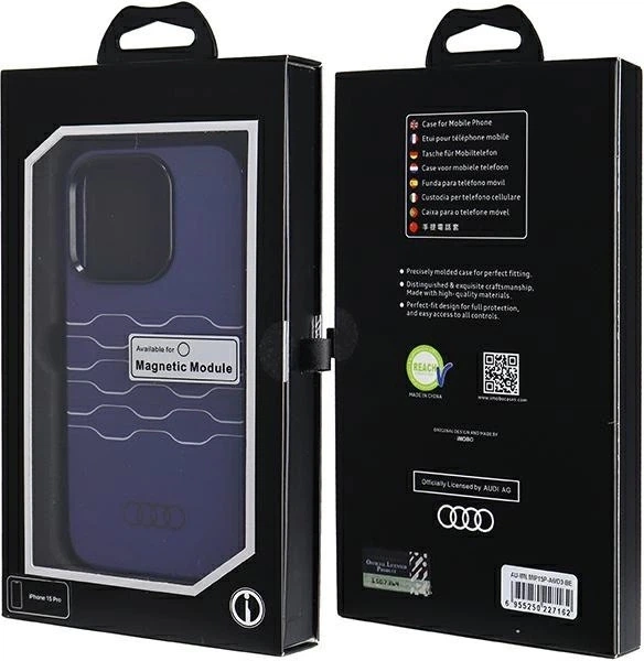 Панель Audi IML MagSafe для Apple iPhone 15 Pro Navy Blue (AU-IMLMIP15P-A6/D3-BE) - зображення 7