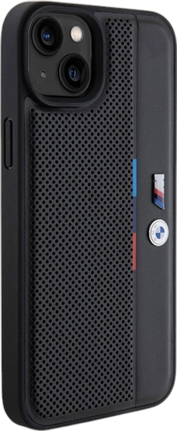 Панель BMW Perforated Tricolor Line для Apple iPhone 15 Plus/14 Plus Black (BMHCP15M23PUPVK) - зображення 4