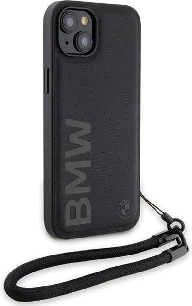 Панель BMW Signature Leather Wordmark Cord для Apple iPhone 15 Plus/14 Plus Black (BMHCP15M23RMRLK) - зображення 3
