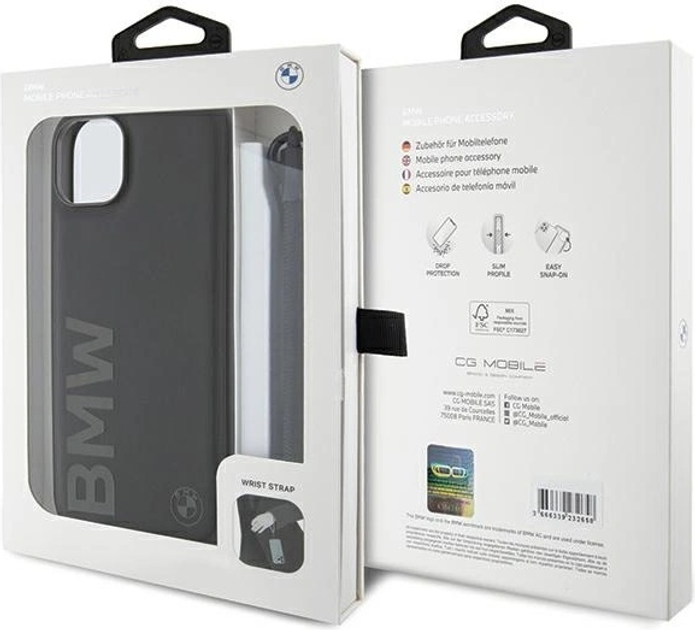 Панель BMW Signature Leather Wordmark Cord для Apple iPhone 15 Plus/14 Plus Black (BMHCP15M23RMRLK) - зображення 7