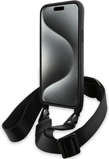 Панель BMW M Edition Carbon Tricolor Lines & Strap для Apple iPhone 15/14/13 Black (BMHCP15S23PSVTK) - зображення 4
