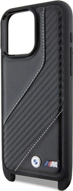 Панель BMW M Edition Carbon Stripe & Strap для Apple iPhone 15 Pro Max Black (BMHCP15X23PSCCK) - зображення 5