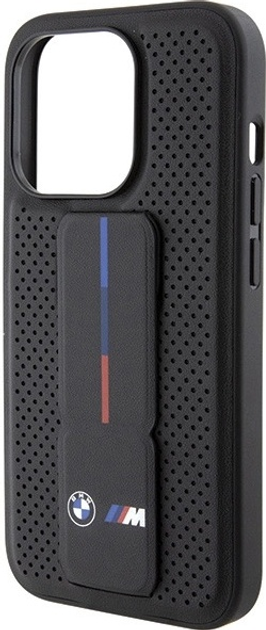 Панель BMW Grip Stand Smooth & Perforated для Apple iPhone 15 Pro Max Black (BMHCP15XGSPPRK) - зображення 7