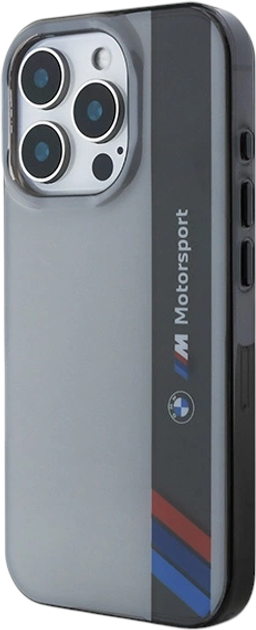 Панель BMW Motosport IML Vertical Stripe для Apple iPhone 16 Pro Gray (BMHCP16L23HTFEG) - зображення 2