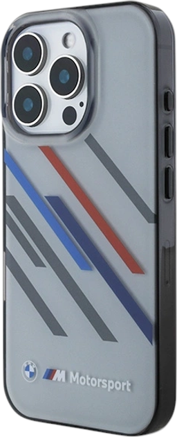 Панель BMW Motosport IML Random Stripes для Apple iPhone 16 Pro Gray (BMHCP16L23HTRAG) - зображення 2