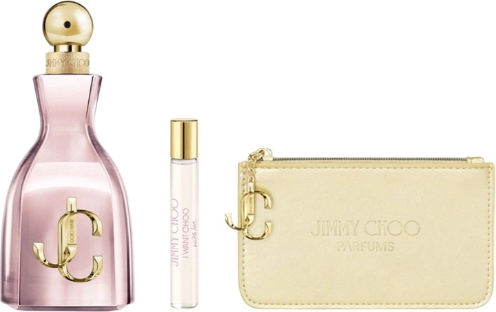 Zestaw prezentowy damski Jimmy Choo I Want Choo With Love Woda perfumowana 100 ml + Woda perfumowana 7.5 ml + Mini kosmetyczka (3386460170086) - obraz 2