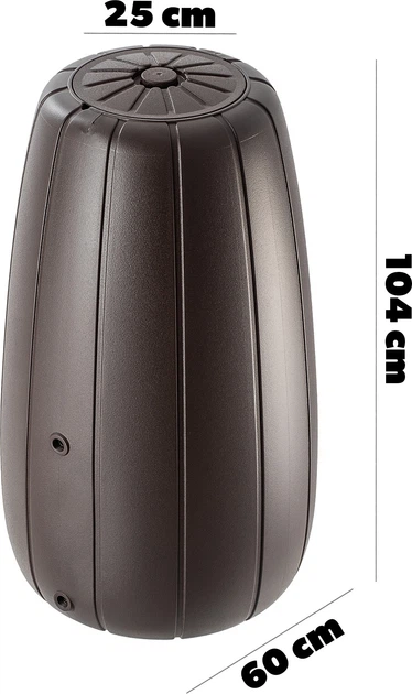 Zbiornik na deszczówkę z łapaczem Kadax Roddi 200L Mokka - obraz 3