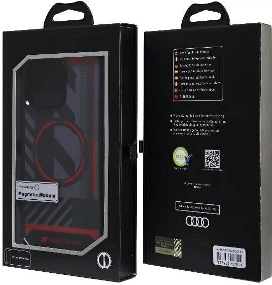 Etui Audi IML Sport MagSafe do Apple iPhone 15 Pro Max Black (AU-IMLMIP15PM-RSQ/D2-BK) - obraz 7