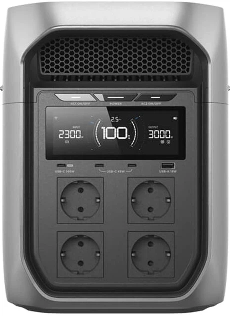 Stacja zasilania Ecoflow Delta 3 Max Plus / 3000 W / 2048 Wh / LiFePO4 (EFD3MP-EU-CBOX) - obraz 3