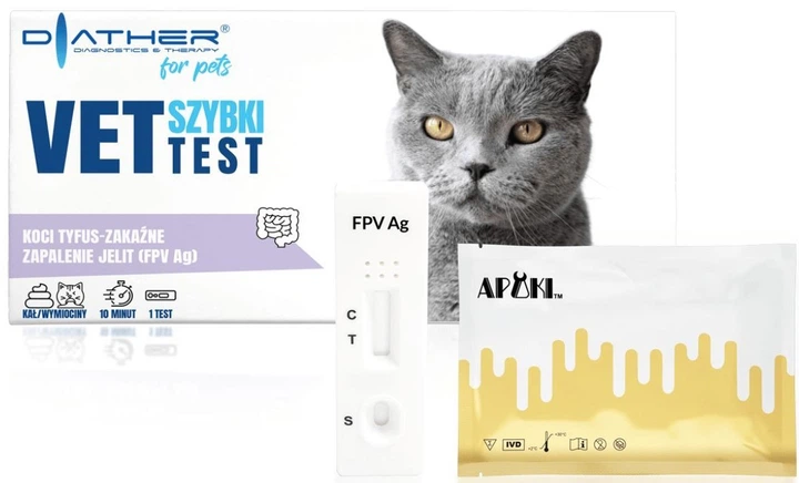 Ветеринарний тест Diather Котячий тиф Інфекційне запалення кишківника FPV Ag 1 шт (5902205134601) - зображення 2