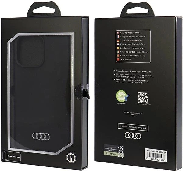 Etui Audi Silicone Case do Apple iPhone 15 Pro Max Black (AU-LSRIP15PM-Q3/D1-BK) - obraz 7