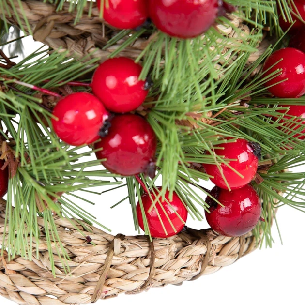 Штучна ялинка HOMLA 711343 Lente на підставці з червоними прикрасами 40 см (5906496711343) - зображення 2