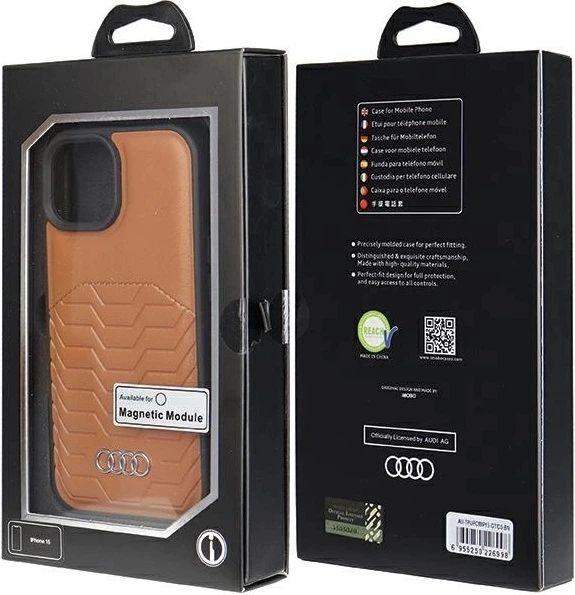 Etui Audi Synthetic Leather MagSafe do Apple iPhone 15/14/13 Brown (AU-TPUPCMIP15-GT/D3-BN) - obraz 7